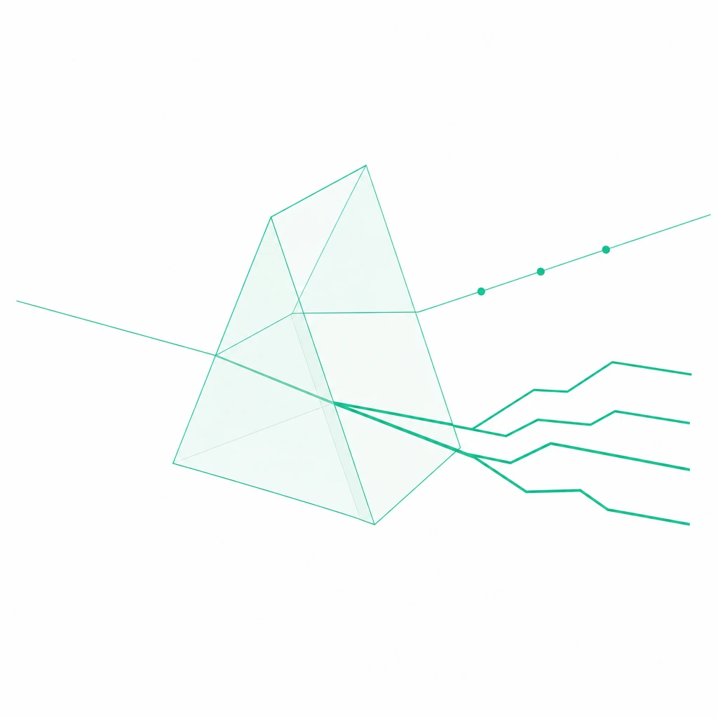 Abstract research visualization of three crawler signal lanes converging on HTML and Markdown document panels